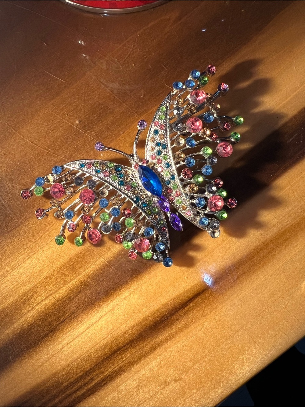 Large Stunning Crystal Butterfly Brooch